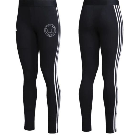 adidas University of Miami Women's Black Leggings S - Picture 1 of 11